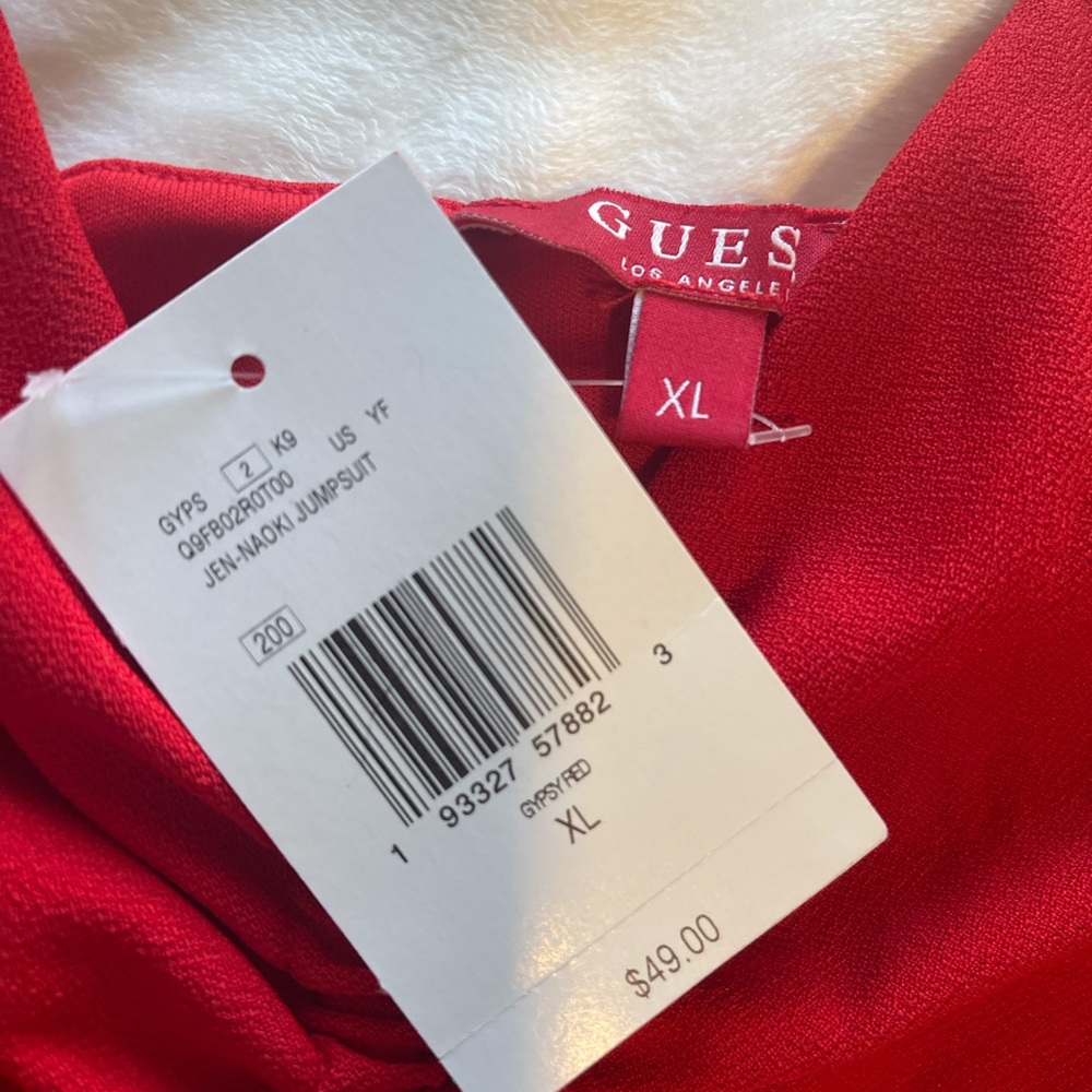 G by Guess - Red Keyhole Jumpsuit - Picture 3 of 5